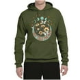 thumbnail image 2 of Wild Bobby I Only Told The Moon, Moon Phases Daisies and Butterflies Vintage Unisex Hoodie Sweatshirt, Military Green, Medium, 2 of 6
