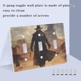 thumbnail image 4 of Dailycode Light Switch Plate Covers 3 Gang Wall Plate Plastics Outlet Covers for Kitchen Home Office Decor Cowboy Walk on Desert, 4 of 8