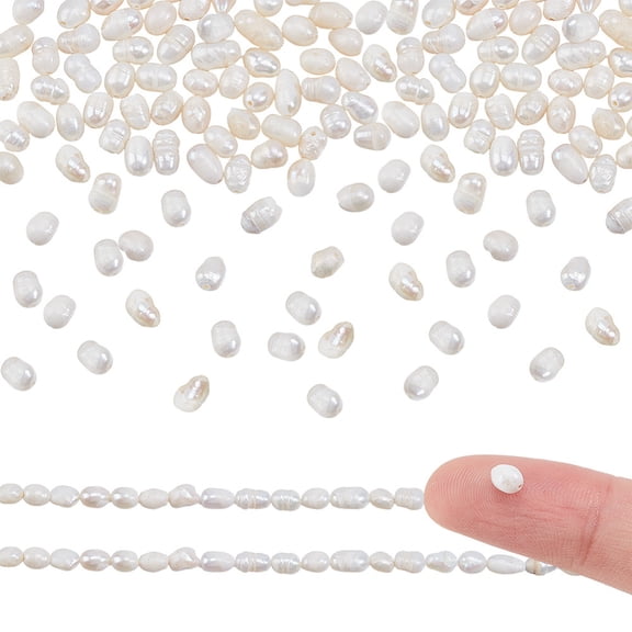 1box About 72 pcs Freshwater Pearl Beads Beige Potato Natural Pearl Beads Loose Spacer Pearl Beads for Jewelry Making Bracelet Necklace Earring
