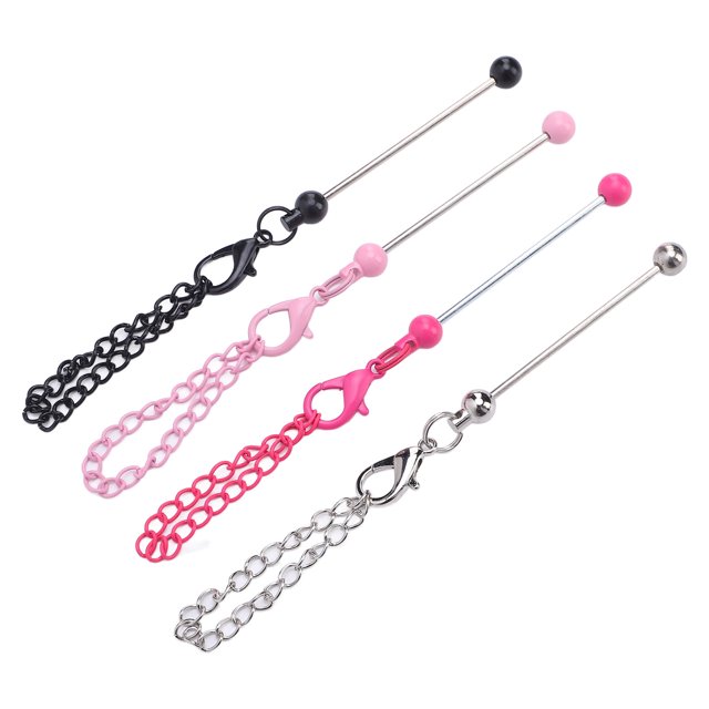 Llavero Con Cuentas, Barra De Llavero Con Cuentas De Metal Versátil De 12,5 Cm De Largo Colorida Para Bolsos