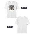 thumbnail image 6 of T Shirts for Women Short Sleeve Cotton Crewneck T-Shirt, Vintage Abstract Ox Skull Axe Tee Tops Casual Basic T-Shirts, XS-5XL White 3XL, 6 of 7