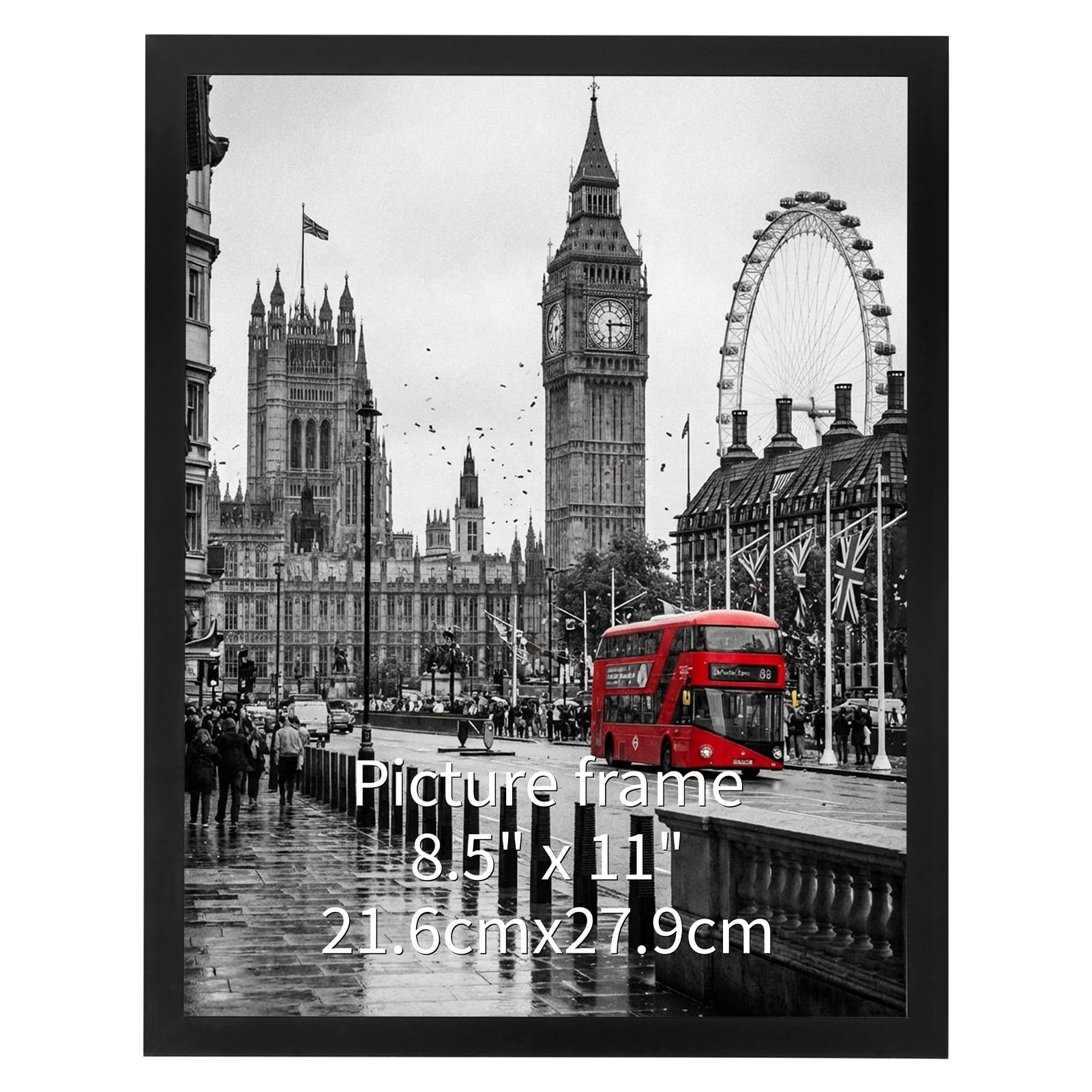 8.5x11 Picture Frame – Black Document Frame Wall Photo Frame, 1 Pack