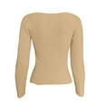 thumbnail image 4 of BLVB Women's Tops Sweater Sweetheart Neck Long Sleeve Knit Twisted Knot Front Pullover Sweater Slim Fit Shirts Blouse, 4 of 6