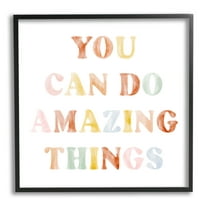 Stupell Industries You Can Do Amazing Things Graphic Art Black Framed Art Print Wall Art, Design by Lil' Rue