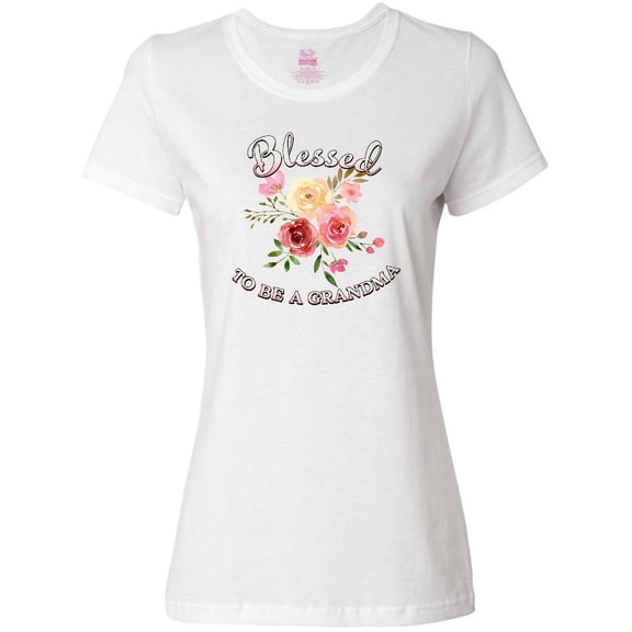 Inktastic Blessed to Be a Grandma- Flowers Women's T-Shirt