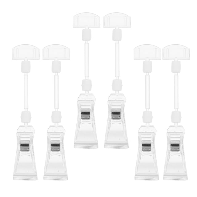 RENACLIPY 6Ud Clip Para Etiqueta De Precio En Supermercado Transparente Con Acabado Suave Y Doble