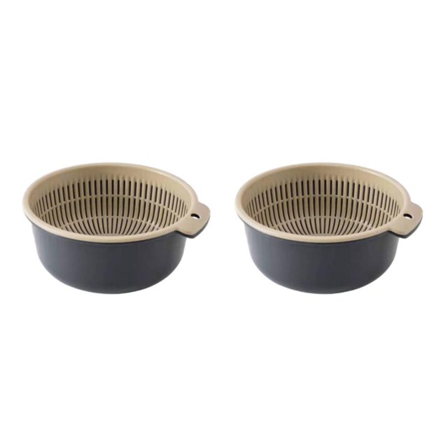 Billuyoard Plástico Taomi BasketKitchen Colador Amplia aplicación en cocina Utensilios de cocina Cesta de drenaje Azul Gris grande Gris azulado grande 2piezas