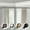 thumbnail image 2 of Domovina Reid 13/16-inch Double Corner Window Curtain Rod-Color:Cocoa,Size:48-84", 2 of 2