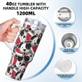 thumbnail image 3 of Vsdgher Cute Dog Pattern 40 oz Tumbler with Handle and Straw Lid | Insulated Cup Reusable Stainless Steel Water Bottle Travel Mug | Gifts for Women Men Him Her, 3 of 8