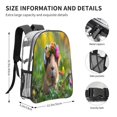thumbnail image 4 of Kdxio Flower Crown Guinea Pig Clear Backpack, Transparent Bookbag for School for Women Men, Capacity Clear Bag for College, Travel, 4 of 7