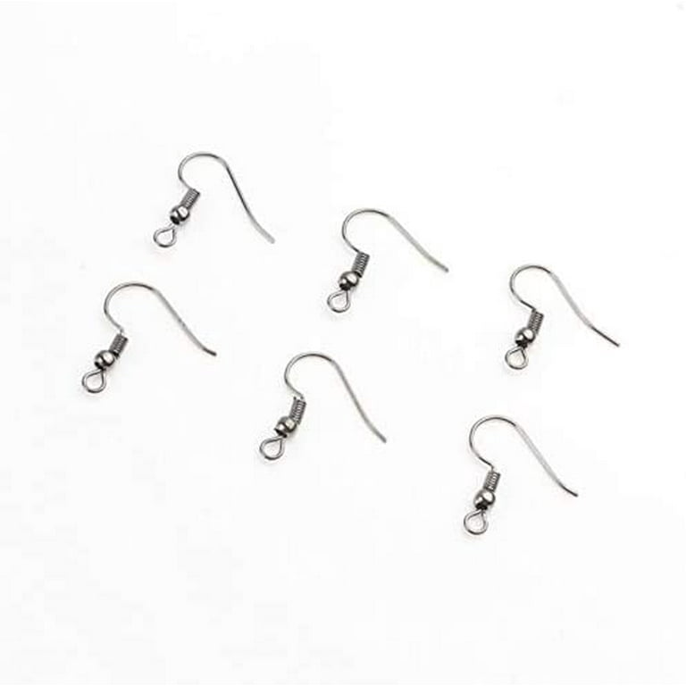 GG 200pcs 2017mm Gold Antique Bronze Ear Hooks Earrings Clasps Findings Earring  Wires for Jewelry Making Supplies T1124 (Color : Gun Black, Size : 20x17mm)  