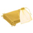 thumbnail image 1 of 25pcs Organza Bags 6x8  Drawstring Favor Pouches Sheer Mesh Bag Gold, 1 of 7