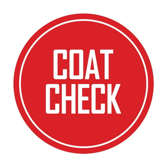 Signs ByLITA Circle Coat Check Sign (Red) - Large