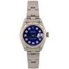 Pre-Owned Ladies Stainless Steel Datejust Blue Diamond, 18kt White Gold Diamond Bezel, Stainless Steel Oyster Band, 26mm