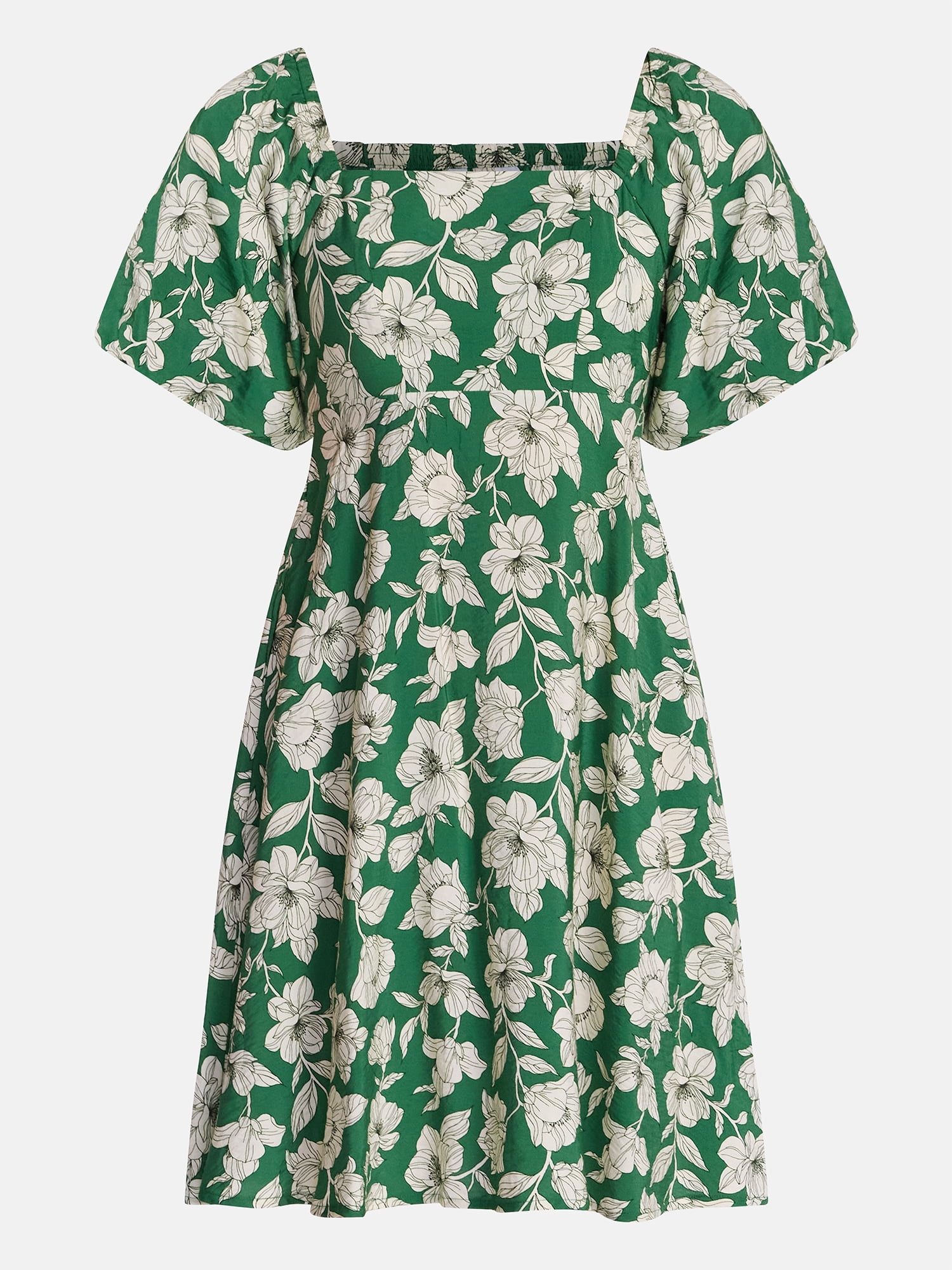 Time and Tru Women's Mini Dress with Puff Sleeves, Sizes XS-XXXL
