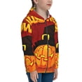thumbnail image 5 of Pofeuu Halloween Pumpkin Print Teenage Zipper Hoodie Sweatshirts Hooded Casual Jackets With Pocket For Boys Girls-Small, 5 of 6