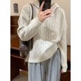 thumbnail image 3 of AOSSVIAO-suéter suelto de cuello alto para mujer, Jersey sólido cálido, prendas de punto básicas, Tops femeninos, otoño e invierno, 2024, 3 of 4