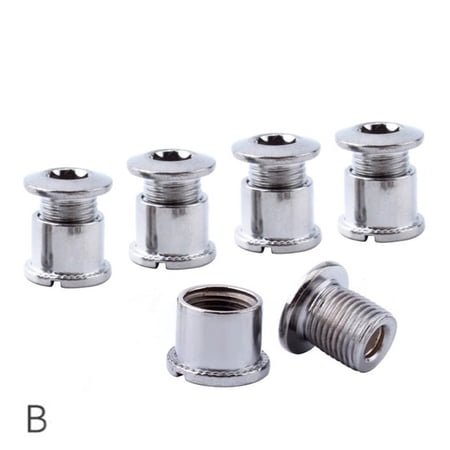 QIFEI 5Pcs Double Chainring Bolts in Stainless Steel, Mountain Bike Chainring Screws Silver