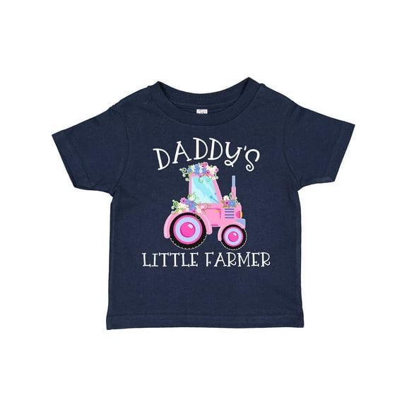 Inktastic Daddy's Little Farmer Pink Tractor and Flowers Boys or Girls Toddler T-Shirt