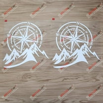 2X White 8" 4X4 Off Road Decal Sticker Mountain Compass Car Vinyl fit for Jeep Ford Chevy etc