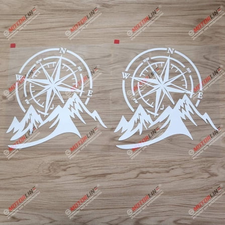 2X White 8" 4X4 Off Road Decal Sticker Mountain Compass Car Vinyl fit for Jeep Ford Chevy etc