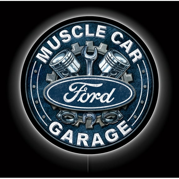 Desperate Enterprises LED Ford Neon Sign 23 x 18 Inch Backlit Acrylic Wall Decor Multicolor Indoor Corded Electric LED Wall Sign