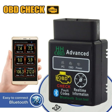 OBD2 HH OBD Advanced Universal Car Engine Fault Code Reader Diagnostic Bluetooth Scanner Tool Interface Check Engine Light OBD Car (Best Check Engine Light Scanner)
