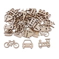 thumbnail image 2 of 50 piezas de madera con forma de vehículo, piezas de madera para manualidades, tarjetas, scrapbooking 40x20mm, 2 of 9