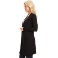 thumbnail image 3 of Moa Collection Women's Long Sleeve Casual Duster Classic Solid Long Body Cardigan, 3 of 5