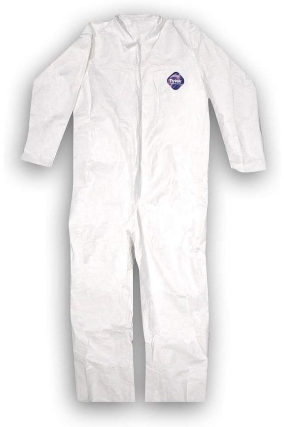 Tyvek Heavy-Duty Protective Coveralls, White, Large