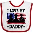 thumbnail image 3 of Inktastic Military Dad I Love My Daddy Boys or Girls Baby Bib, 3 of 4
