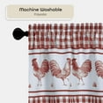 thumbnail image 6 of PowerSellerUSA Window Curtain Valance, Country Rooster Decor for Kitchen and Living Room, Premium Buffalo Plaid Curtains, Perfect Valances for Windows, 58" W x 14" L, Burgundy, 6 of 7