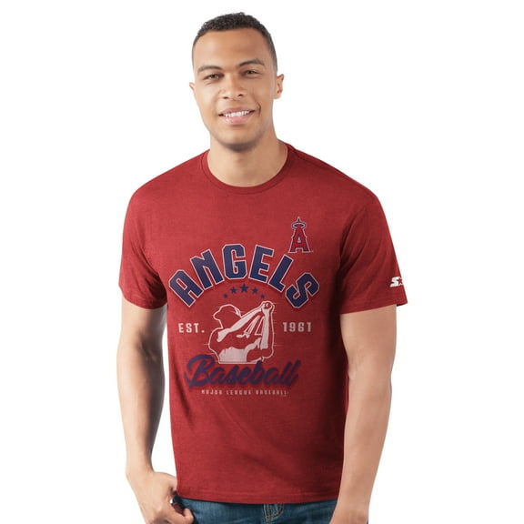 Men's Starter Red Los Angeles Angels Prime Time Batter T-Shirt