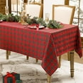 thumbnail image 2 of 54 x 120 Inch Fall Checkered Rectangle Christmas Tablecloth, Thanksgiving Brown Buffalo Plaid Cotton Flannel Table Cloths, Halloween Stain Resistant Washable Table Cover for Holiday Party Dining, 2 of 14