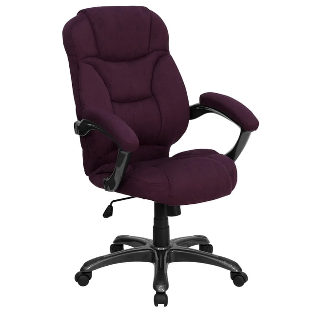 Scranton & Co Chaise de Bureau Contemporaine en Microfibre à Dossier Haut, Violet Raisin