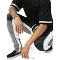 thumbnail image 5 of Ma Croix Mens Stripe Track Pants Three Tone Color Block Skinny Fit Stretch Casual Elastic Athletic Training Slim Joggers, 5 of 6