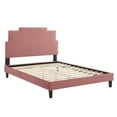 thumbnail image 3 of Modway Lindsey Performance Velvet Twin Platform Bed in Dusty Rose, 3 of 10