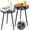 Black, variant on Metal Outdoor Side Table Small Outside Round End Table for Patio Modern Accent Garden Corner Table for Small Spaces, Balcony, Porch, Weather-Resistant, Plant Stand Indoor