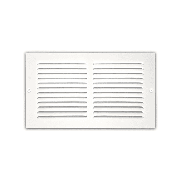 Air Return Grille 1 RA 12″x6″ for Sidewall and Ceiling – Steel Return Air Vent Duct Cover with Screws, Powder-Coated White Finish, Fits Standard Duct Openings, Outer Size 13-3/4″x7-3/4″