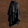 thumbnail image 6 of Aellinatey Fringe Detail Elegant Skirt Women High Waist Knee Length With Asymmetrically Hems, 6 of 8