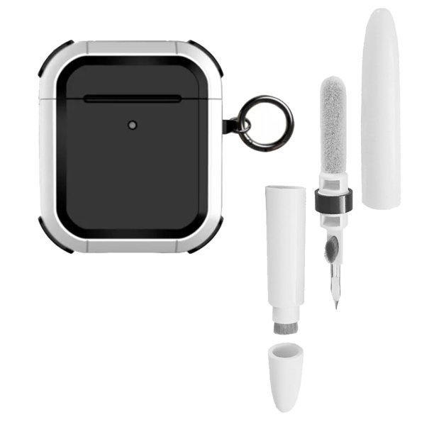 Funda Uso Rudo Gadget Collection Mx GC-FUSA2PL para Airpods 2 Con Pluma Limpiadora y Gancho blanco