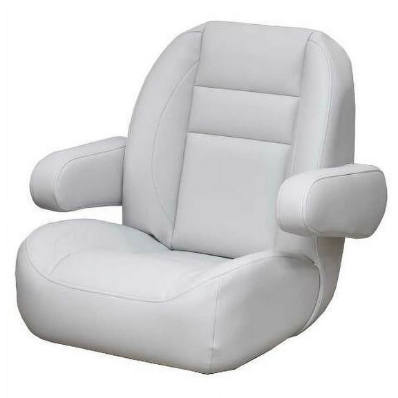 Pontoon Boat Non-Reclining Helm Seat LX801G | Low Back Gray Vinyl