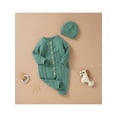 thumbnail image 4 of Qtinghua Newborn Baby Girl Boy Winter Clothes Long Sleeve Knit Sweater Romper Jumpsuit with Hat Outfits Green 3-6 Months, 4 of 9