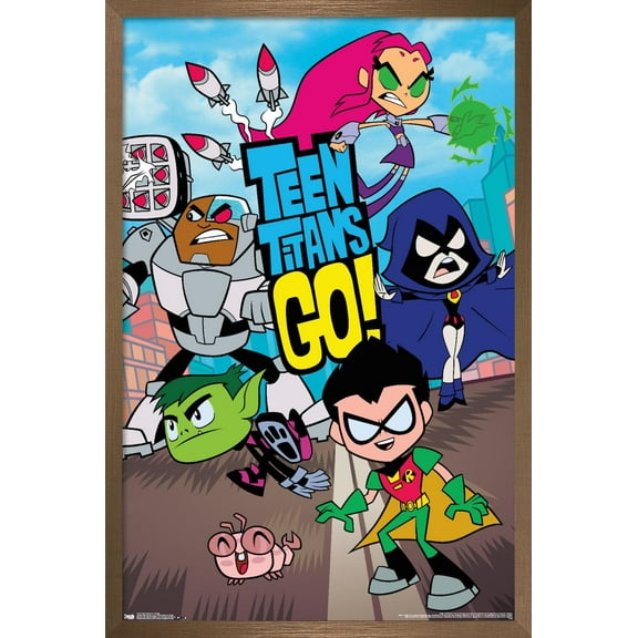 DC Comics TV - Teen Titans Go! - Group Wall Poster, 14.725" x 22.375", Framed