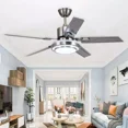 thumbnail image 3 of AFANQI Ceiling Fan Light 42'' 5 Stainless Steel Blades LED Fan Lamp w/ Remote Control, 3 of 16