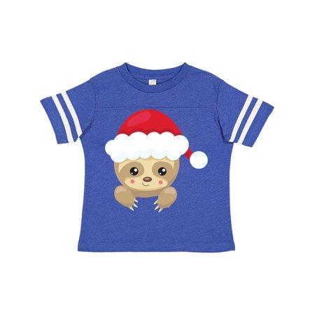 

Inktastic Christmas Sloth Sloth With Santa Hat Cute Sloth Gift Toddler Boy or Toddler Girl T-Shirt