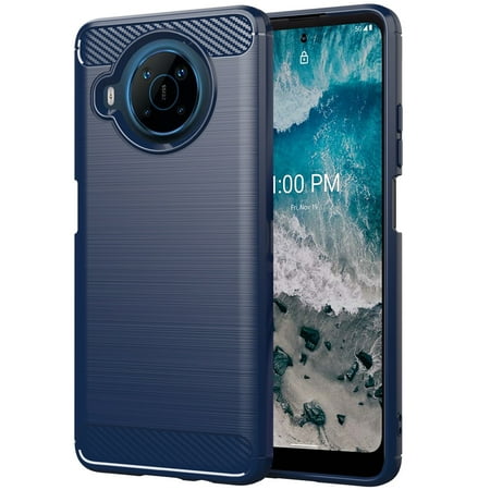 For Nokia X100 Carbon Fiber Design Tpu Gel Skin Case Cover - Blue