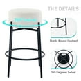 thumbnail image 6 of Zesthouse Swivel Counter Stools Set of 3, 26.7" Modern Boucle Counter Height Bar Stools with Metal Legs, Backless Round Barstools for Kitchen Island, White, 6 of 10