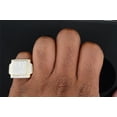 thumbnail image 6 of Mens 10K Yellow Gold Round White Diamond Big Square Face Pinky Ring Band .64 ct., 6 of 6