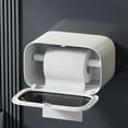 thumbnail image 6 of Wall Mounted Tissue Box Holder with Shelf, No Drill Installation, Waterproof Bathroom Organizer for Toilet Paper & Essentials, 6 of 6
